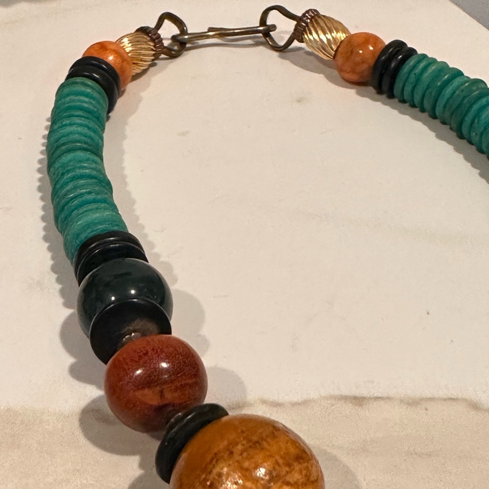 Colorful Vintage Jewelry Set - Bold Necklace and Bracelet - Picture 12 of 12